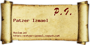 Patzer Izmael névjegykártya